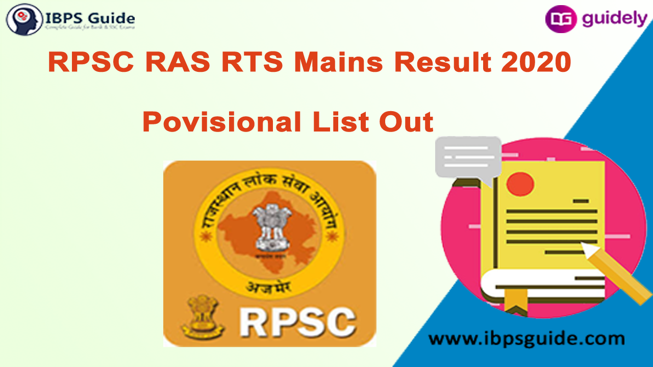 RPSC RAS RTS Mains Result 2020 TSP & Non TSP Cut Off Marks